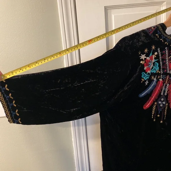 Johnny Was black velvet duster kimono jacket large read description: - Picture 10 of 10